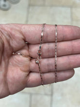 14k Rose Gold Over 925 Sterling Silver Solid Valentino Adjustable Chain Necklace 24" 1.5mm, 925 Sterling Silver, Valentino